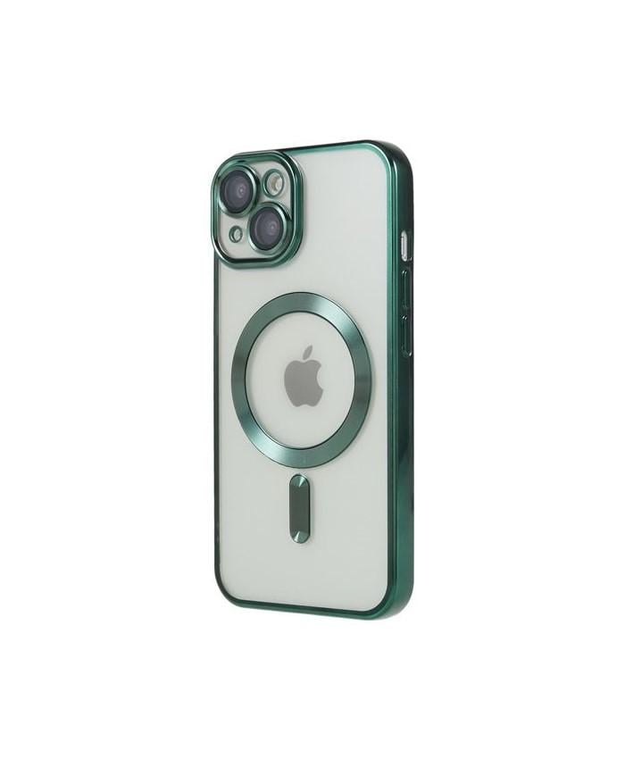 Чехол-накладка TPU для Apple iPhone 15 Plus с MagSafe и защитой камеры Green - фото 4