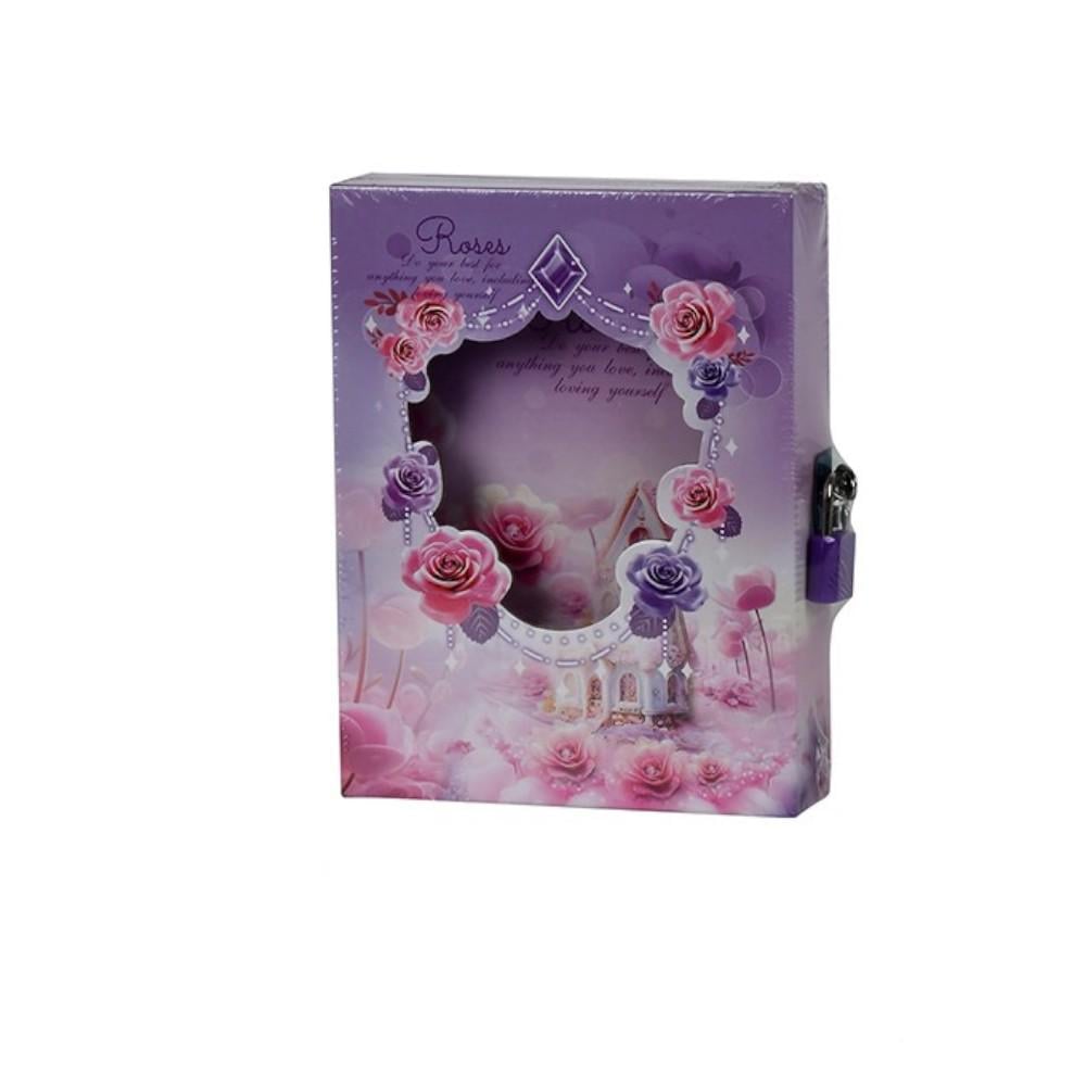 Блокнот на замке Stenson Floral WW01773ST 45 листов Фиолетовый (23689167)