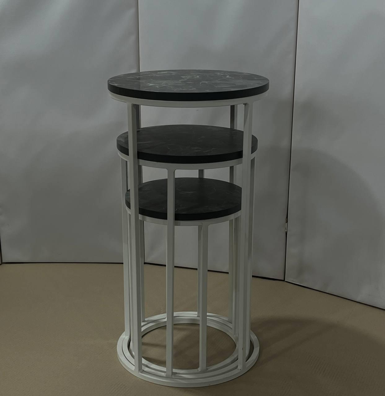 Комплект круглих столиків MIMOSA Петра Неро/Білий - фото 5 Комплект круглих столиків MIMOSA Петра Неро/Білий - фото 5