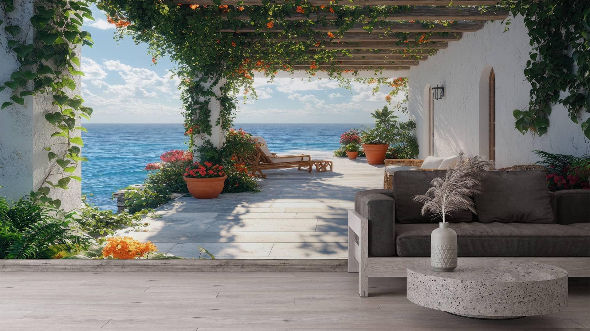 Фотообои флизелиновые Styleo Print-walls Терраса в цветах 0624 350х270 см (Pw-0624/3)