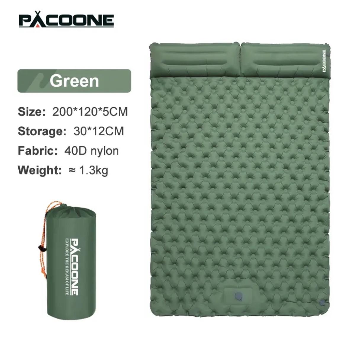 Килимок двохспальний PACOONE з подушками та вбудованим насосом Зелений (o39-d1c-3x0) - фото 2 Килимок двохспальний PACOONE з подушками та вбудованим насосом Зелений (o39-d1c-3x0) - фото 2