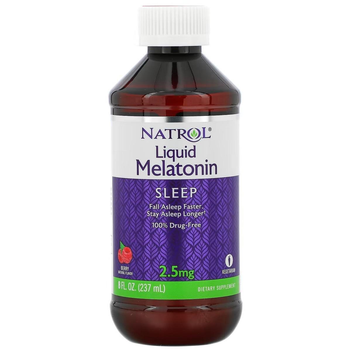 Мелатонин жидкий Natrol Liquid Melatonin вкус ягод 25 мг 237 мл