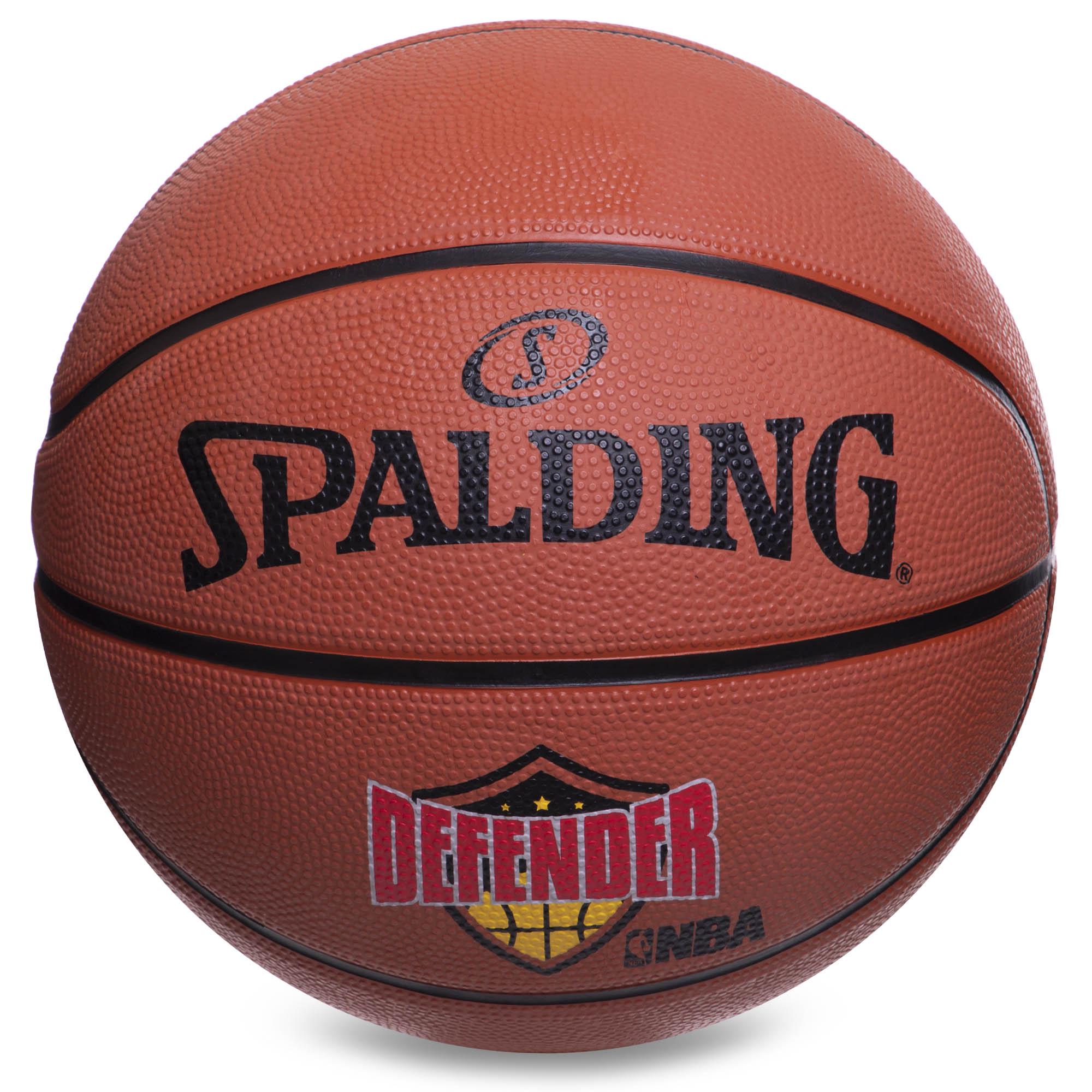 Мяч баскетбольный резиновый Zelart SPALDING Defender Brick 83522Z №7 Оранжевый (DR006125)