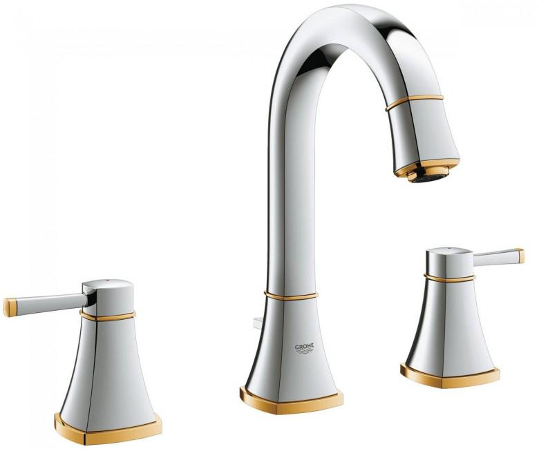 Змішувач для раковини GROHE Grandera 20389IG0 на 3 отвори Хром/Золото (64268)