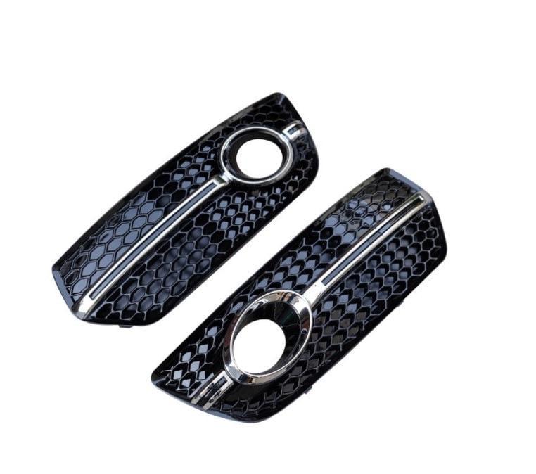 Решетки противотуманных фар RS-Style 2008-2012 2 шт. GT Tuning для Audi Q5 2008-2017 ABS Черный/Серый