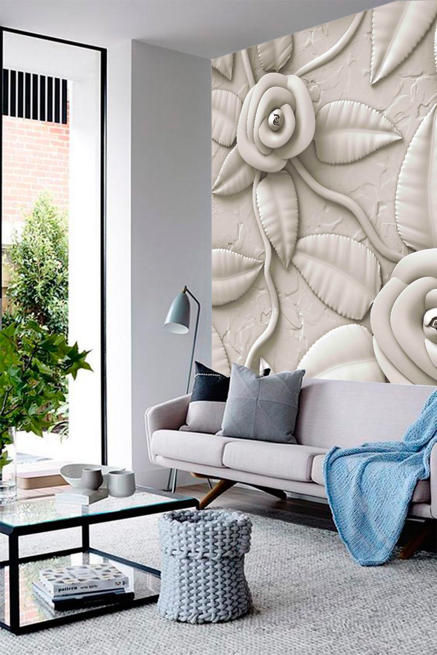 Фотошпалери 3D флізелінові квіткові для спальні/зали/кухні Троянди