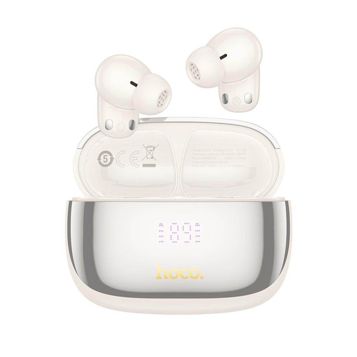 Наушники беспроводные Hoco EQ20 Rhyme true wireless ANC+ENC noise reduction BT5.4 headset 400 mAh Milky White (6942007641326)