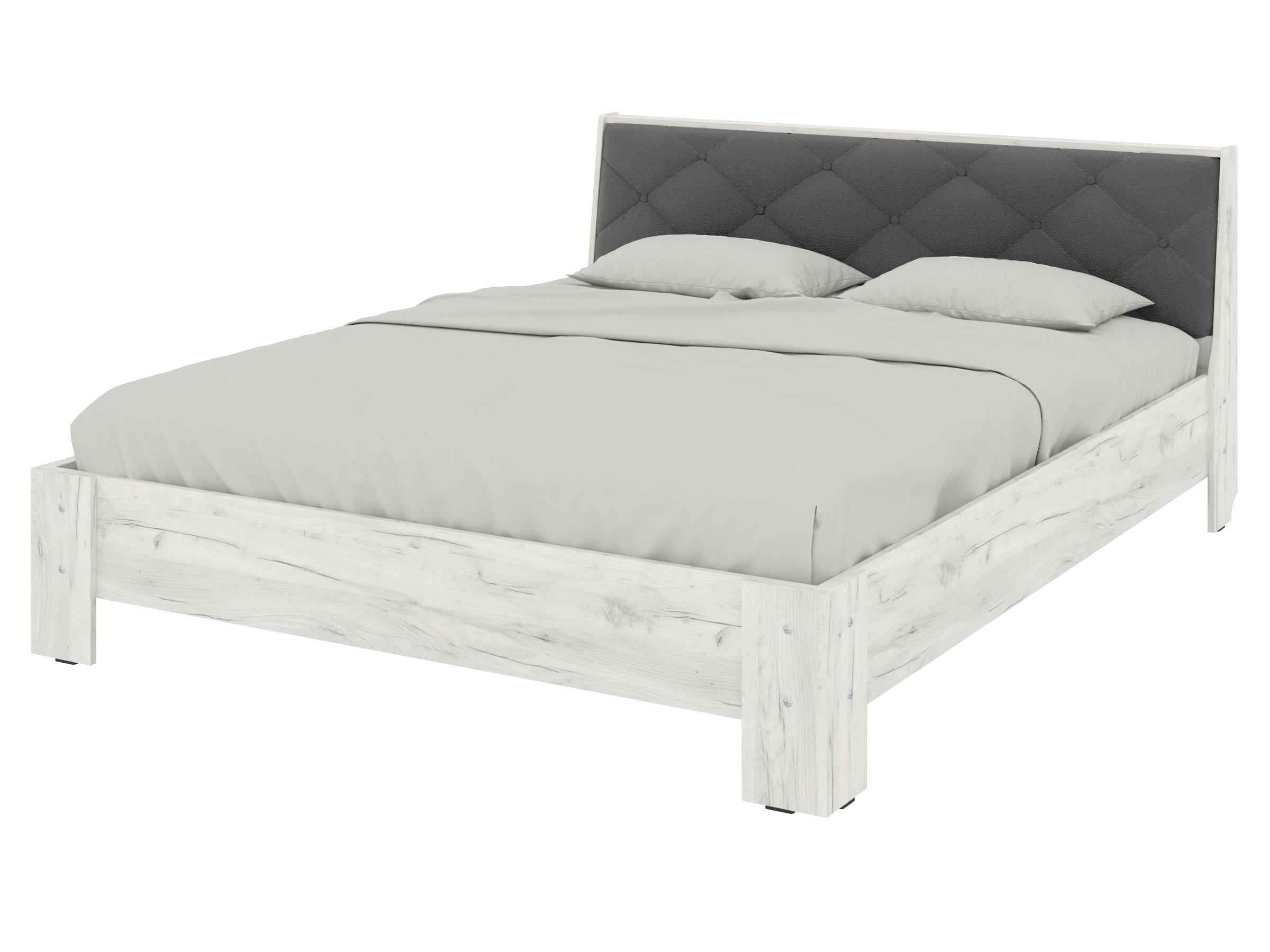 Кровать двуспальная PEHOTIN Кровать-160 Моника 160x200 см Крафт/Серый VIP (PN-100994)