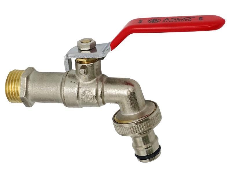 Кран для полива ASCO 3/4" с проточкой латунь (RS-NP-BRHs-002)