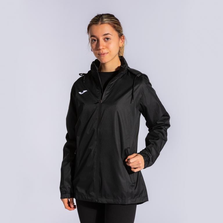 Куртка ветрозащитная женская Joma 901428.100 Trivor Raincoat XS Black (8424309553067)