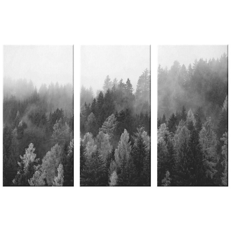Модульная картина KIL Art Черно-белый лес из трех частей 128x81 см (M3_L_28)