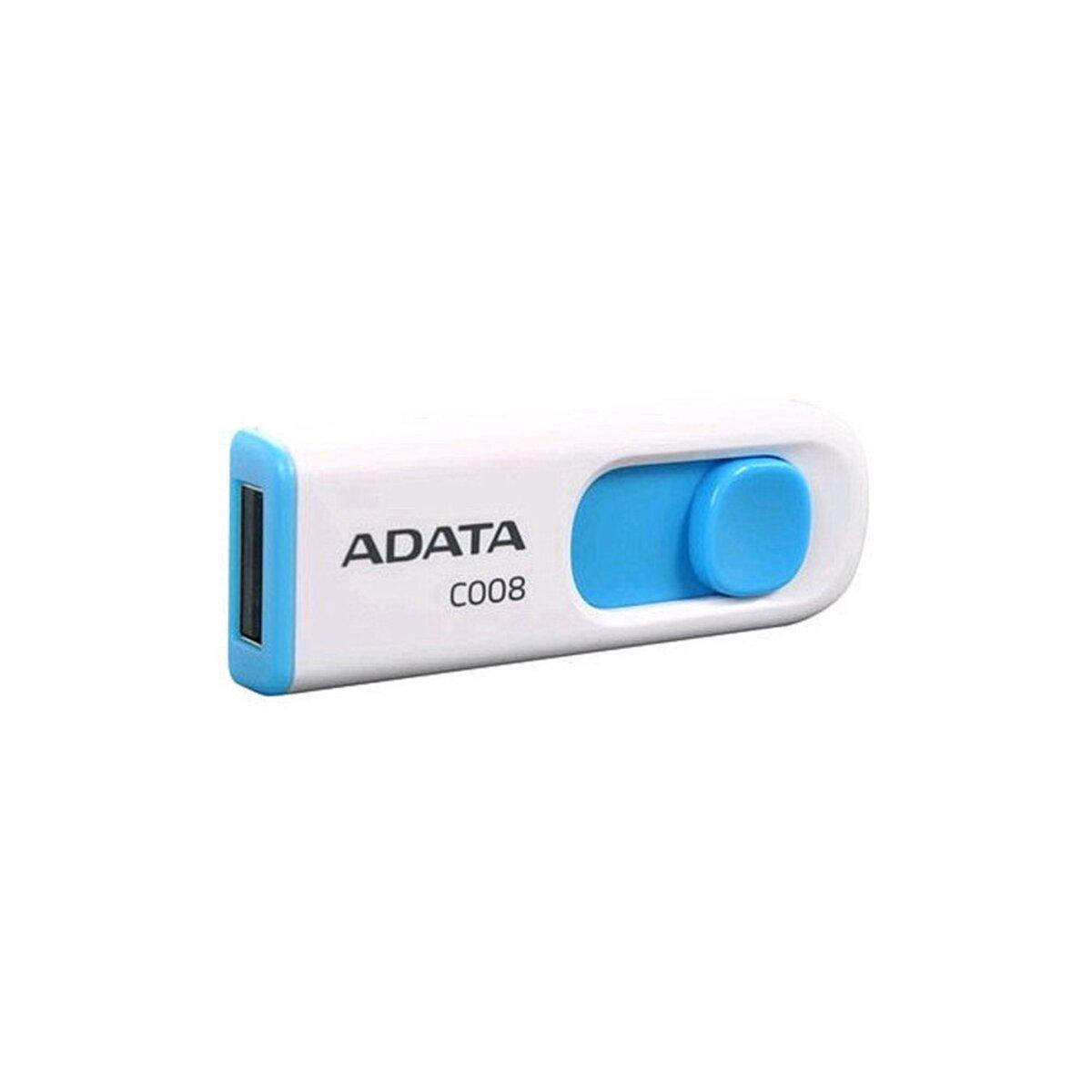 Флеш-память A-DATA USB2.0 C008 32 Gb WHITE/BLUE (568864) - фото 2