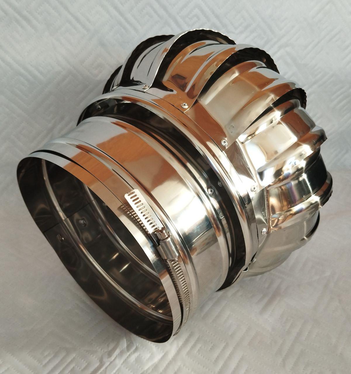 Турбодефлектор вентиляционный из нержавеющей стали 201 d 200 мм (23505695) - фото 4 Турбодефлектор вентиляционный из нержавеющей стали 201 d 200 мм (23505695) - фото 4