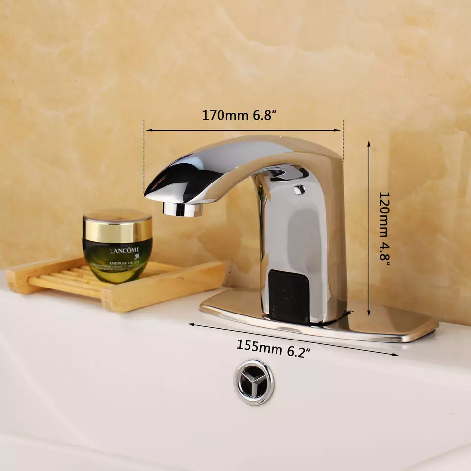 Змішувач у ванну електронний автоматичний сенсорний Hands Free дизайнерський з латуні - фото 2