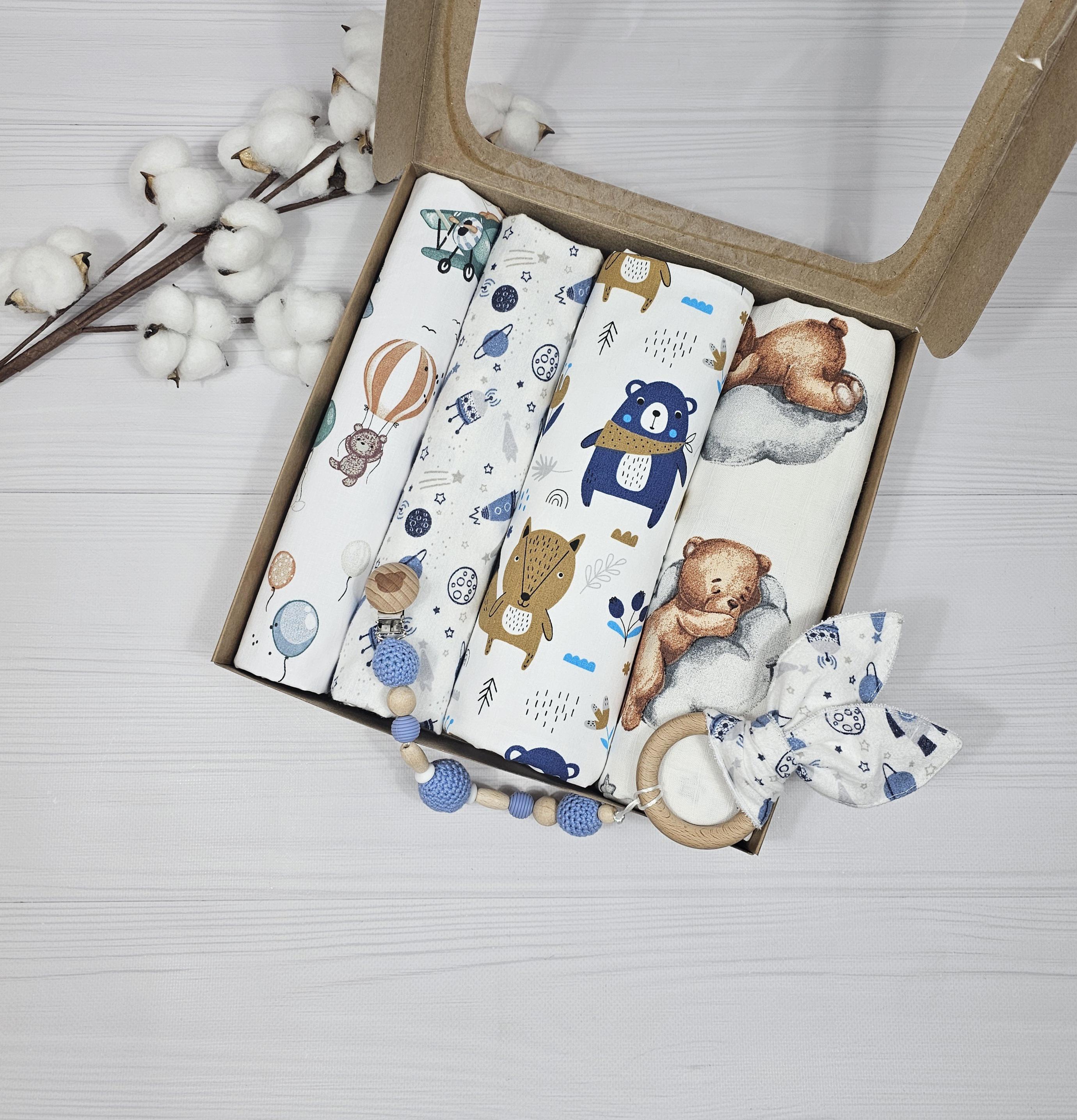 Набор пеленок детских a.l.babybox Космос с муслином (25075895)