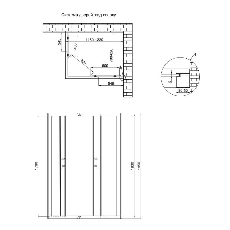 Душевая кабина Lidz Wawel SC120x80.SAT.LOW.FR Frost без поддона - фото 2