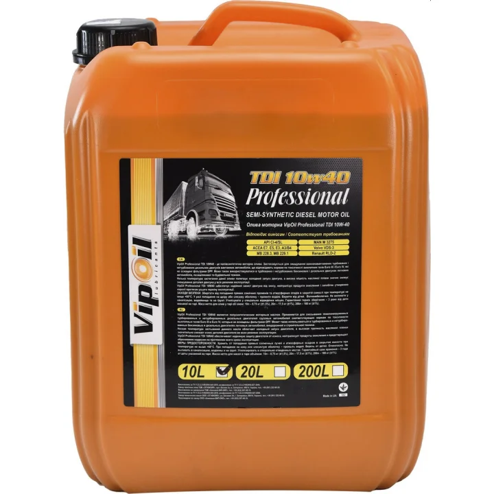 Моторное масло VipOil Professional TDI 10W-40 10 л (0162840)