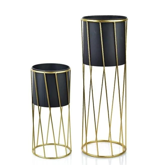 Кашпо на подставках Flora Swen GOLD металлические 2 шт. (35520)