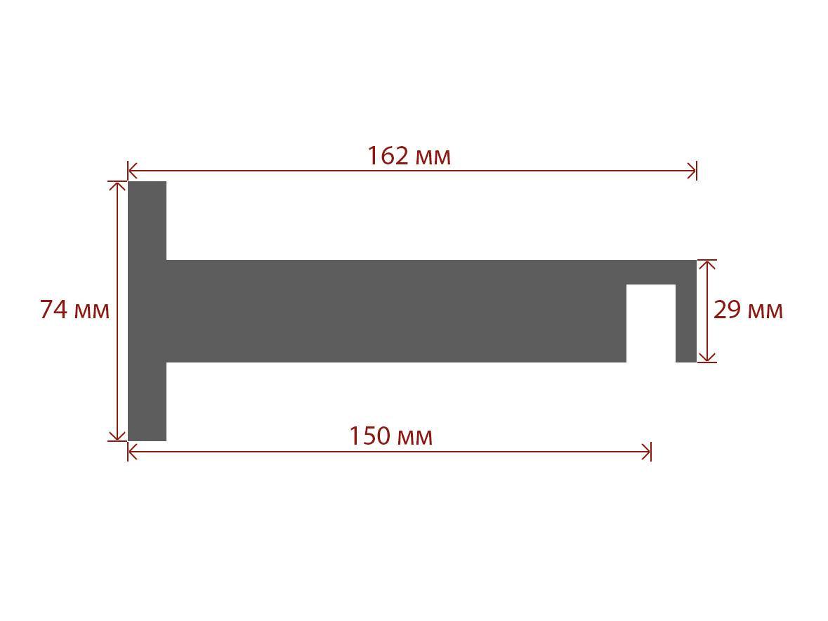 Кронштейн Quadrum Скарлайн одинарний 15 см Білий глянець - фото 2