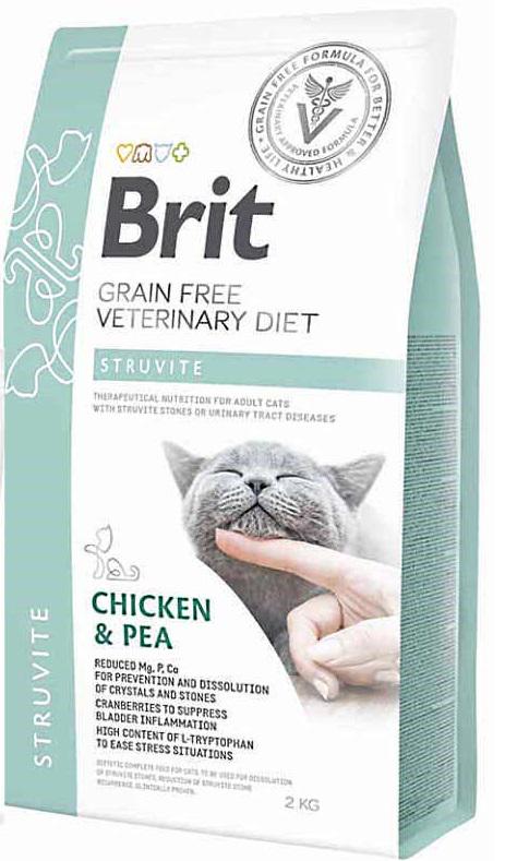 Беззерновой полнорационный сухой корм-диета Brit GF Veterinary Diet Cat Struvite 2 кг