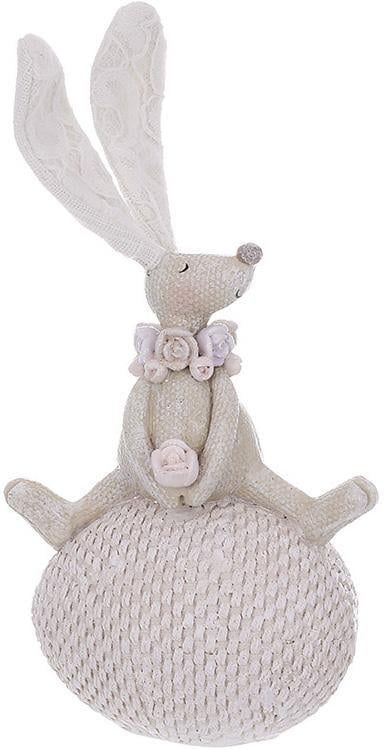 Статуэтка декоративная Зайка 19 см Нежный бежевый