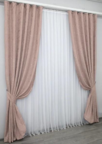 Тканина для штор льон Пудровий (1174ш) - фото 3 Тканина для штор льон Пудровий (1174ш) - фото 3