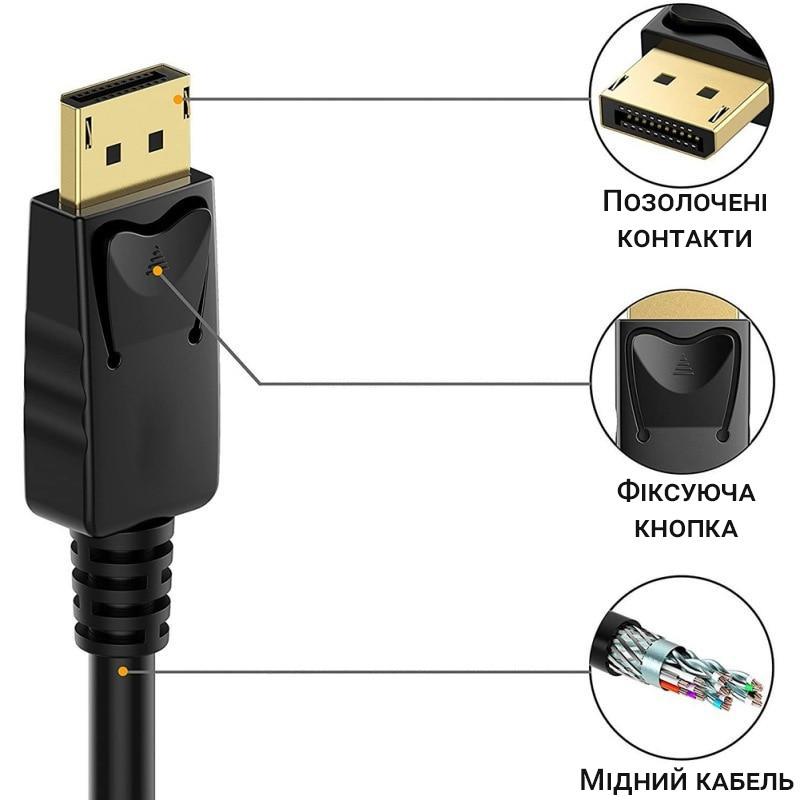 Кабель переходник DisplayPort to HDMI Addap DPC-01 для синхронизации видео и аудио потока 4 K UltraHD 1,8 м - фото 5