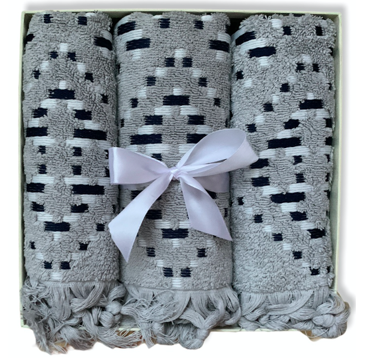 Набор жаккардовых полотенец подарочный Gray - фото 1 Набор жаккардовых полотенец подарочный Gray - фото 1