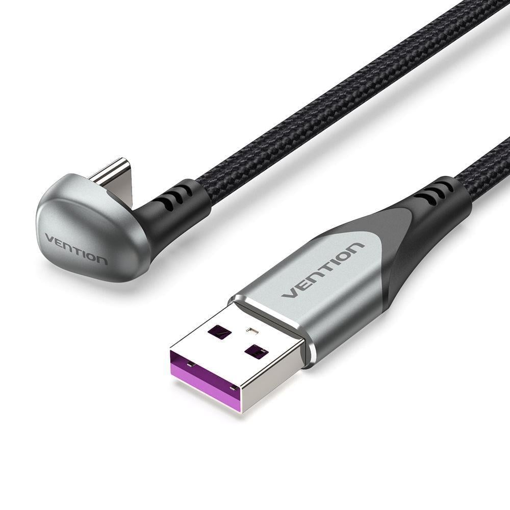 Кабель USB-A на USB-C Vention U-образный 66 Вт 0,5 м Черный (COHHD)