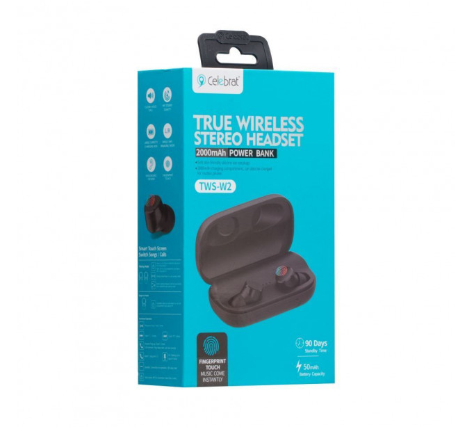 Bluetooth-гарнитура W2 с микрофоном Black (3512706) - фото 2