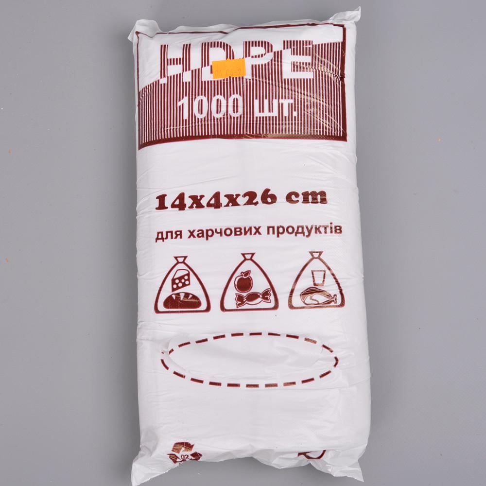 Пакеты фасовка HDPE 14х4х26 см 1000 шт. (629) - фото 1