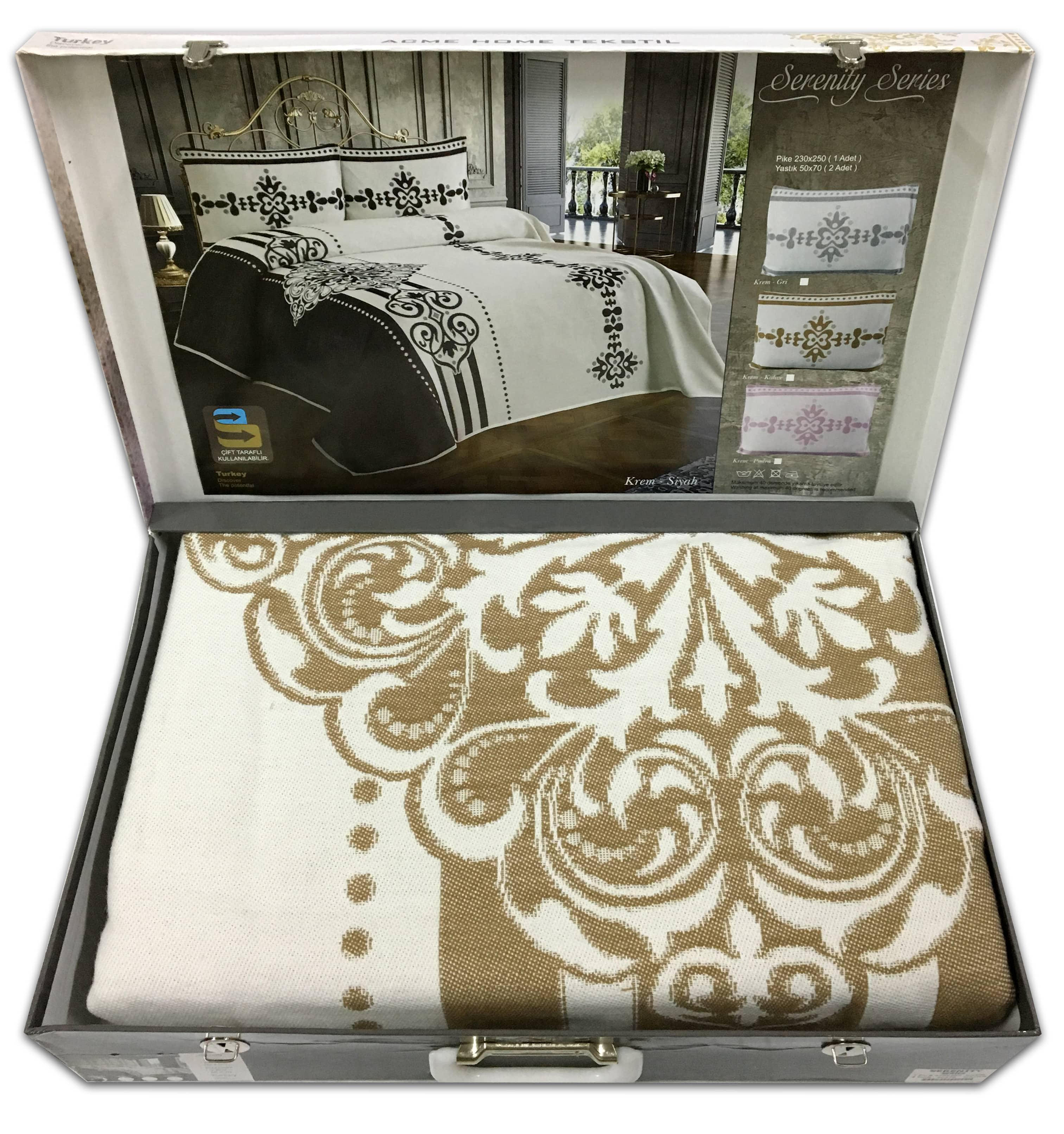 Покрывало пике Acme Tekstil Serenity Krem Kahve (CN5111)