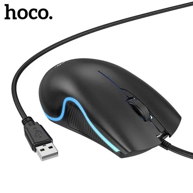 Компьютерная мышь оптическая Hoco GM19 USB RGB подсветка Черный (2275118269) - фото 4