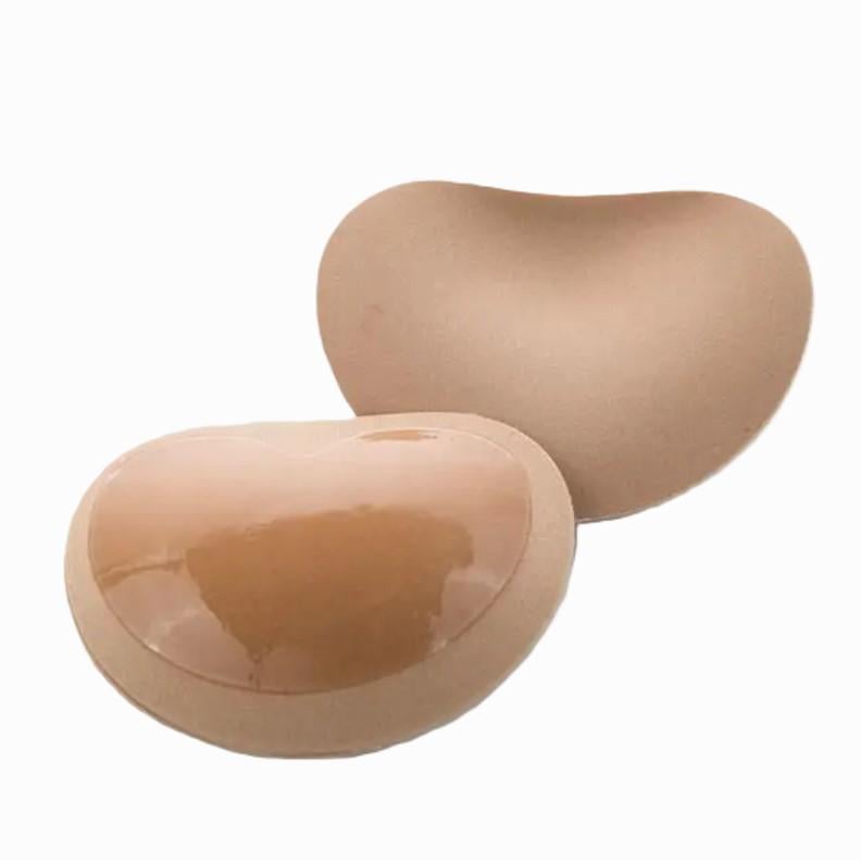 Вкладки самоклеящиеся силиконовые в купальник двойной пуш-ап 2 см Бежевый (SOL-Р28)