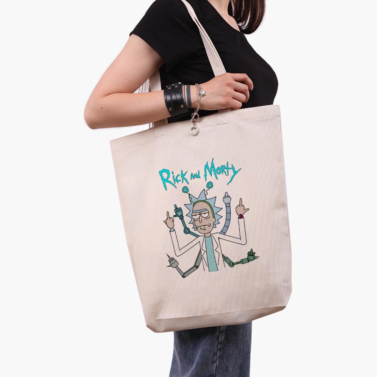 Эко сумка шоппер Rick Sanchez Rick and Morty 41x39x8 см Бежевый (9227-2948-WTD)