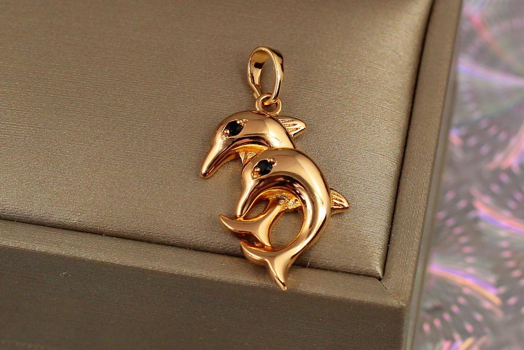 Кулон Xuping Jewelry Дельфіни 2,5 см Золотистий