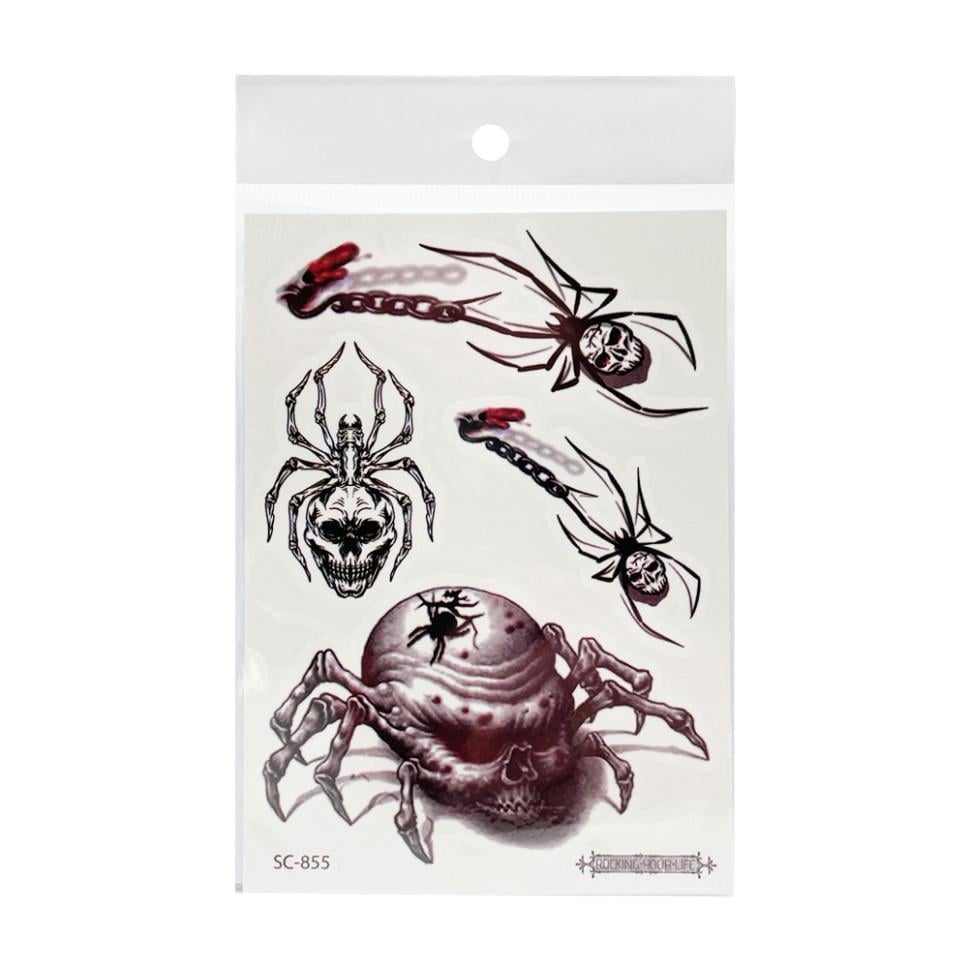 Дитяче тату тимчасове Павук з черепом (1510CT/SC-855/119086)