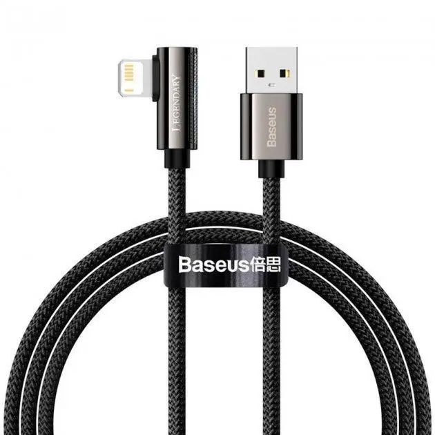 Кабель BASEUS Legend Series Elbow Fast Charging Data Cable USB to Lightning CALCS-А01 2,4 A 2 м Black