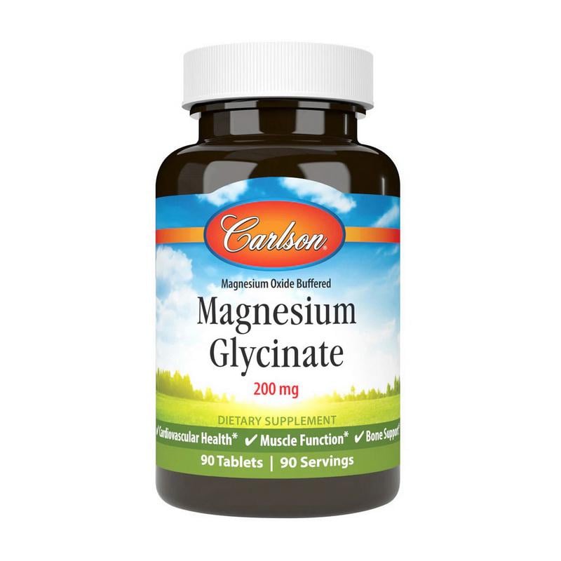 Комплекс магнію гліцинат оксид Carlson Labs Magnesium Glycinate 200 mg 90 табл.