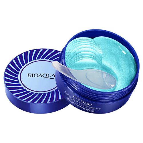 Патчи гидрогелевые Bioaqua Blue Copper Peptide Essence Eye Mask с коллагеном медузы и медными пептидами