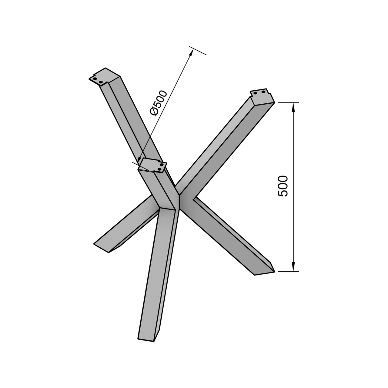 Каркас для журнального стола из металла Scandi Ø 500 мм H 500 мм Золотой (1096) - фото 8