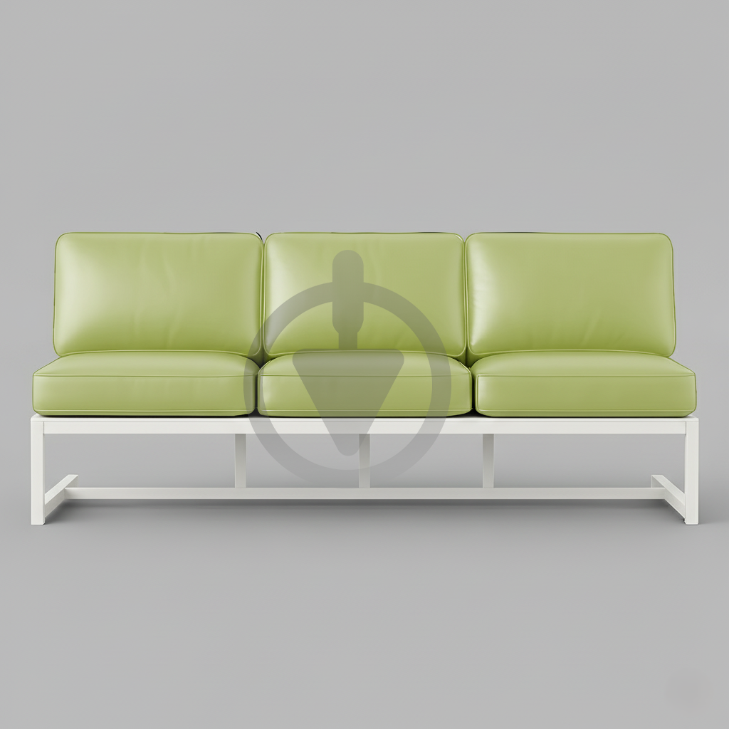 Диван металевий AVVS tech Атлас вуличний лофт екошкіра 246 см Салатовий/Білий (30222865)