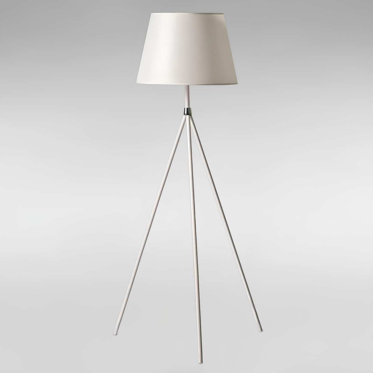 Торшер Svet на трех ножках с тканевым абажуром под лампу Е27 Белый (SWT-3045 BASE+SHADE WH)