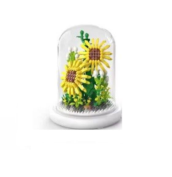 Конструктор-ночник Loz подсолнух в колбе с подсветкой 590 деталей (536)