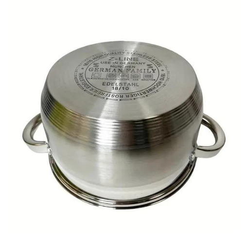 Каструля з кришкою German Family GF-2050 з нержавіючої сталі 4,5 л Cріблястий (14426020) - фото 2 Каструля з кришкою German Family GF-2050 з нержавіючої сталі 4,5 л Cріблястий (14426020) - фото 2