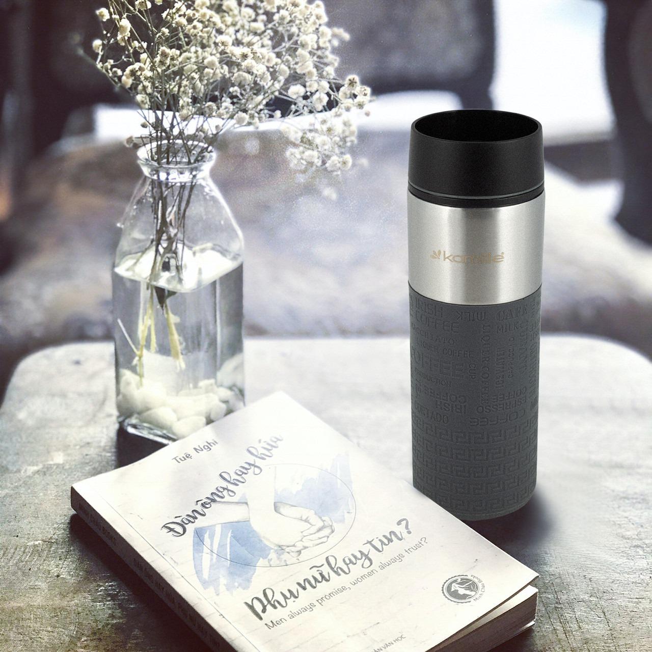 Термокружка Kamille KM-2098-GR 420 мл Серый (13729449) - фото 4 Термокружка Kamille KM-2098-GR 420 мл Серый (13729449) - фото 4