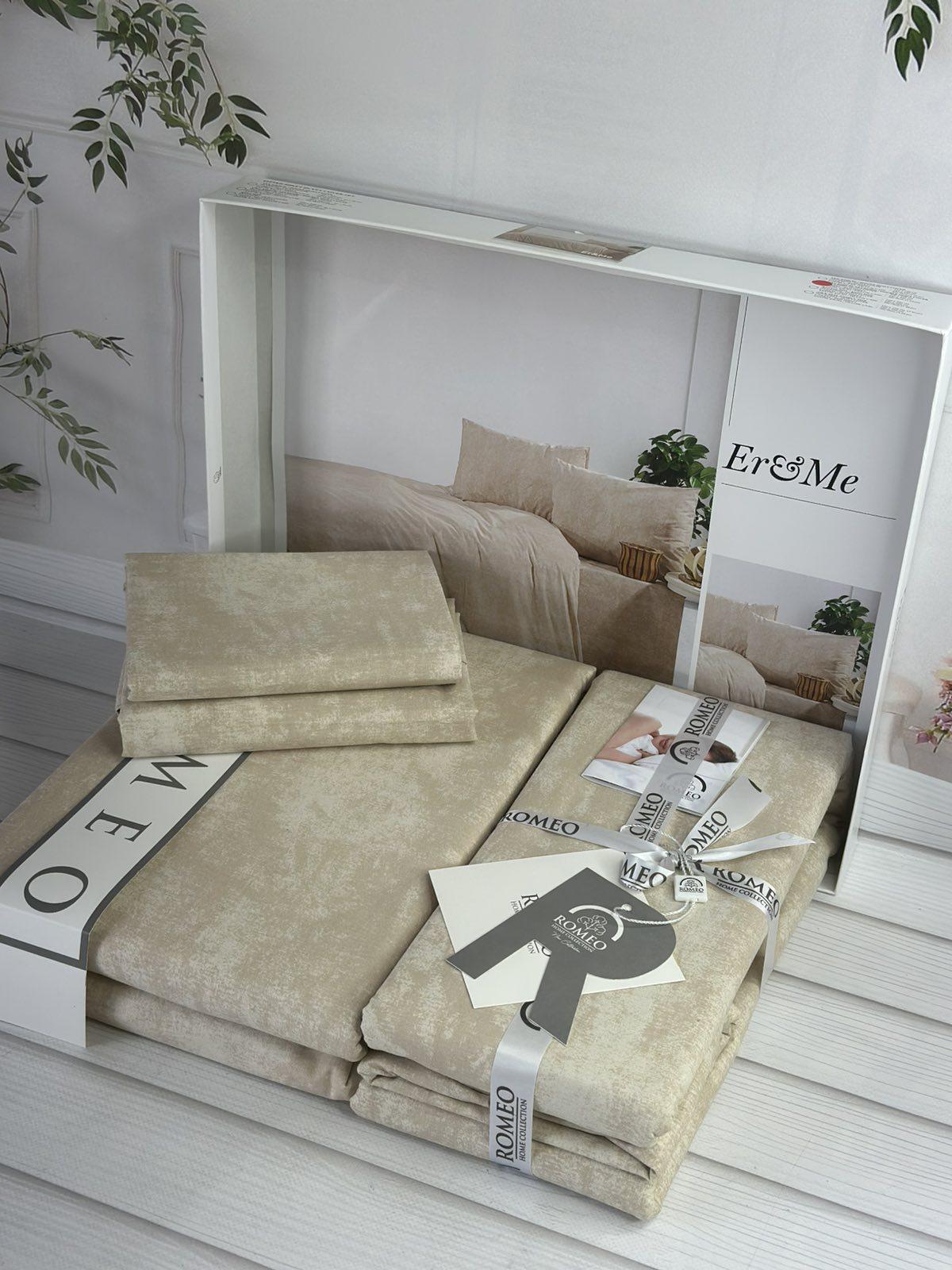 Комплект постельного белья Erme поплин Евро Бежевый (erme1) - фото 3