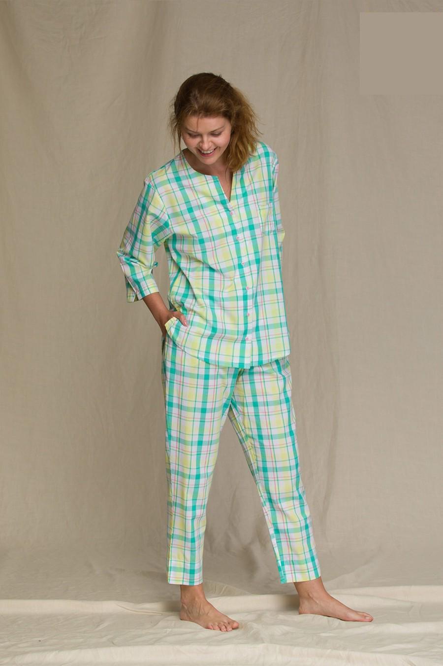 Комплект Key блуза/брюки р. 48/XL Біло-зелений (71068)