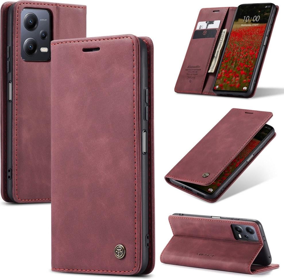Чехол книжка с магнитом Xiaomi Redmi Note 12 Pro+ 5G CaseMe Wine (34703-42)