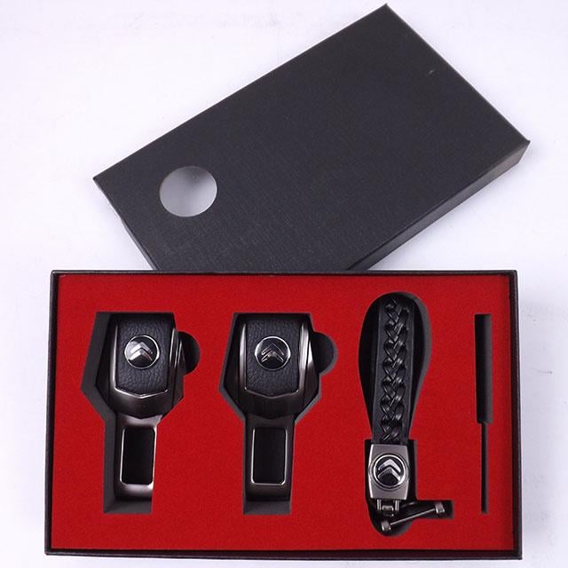 Подарочный набор Citroen 2в1 фиксатор ремней/кожаный брелок №2 Графит (674260)